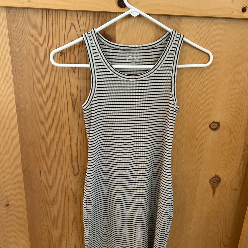 Black and White Striped racerback Kids Dress